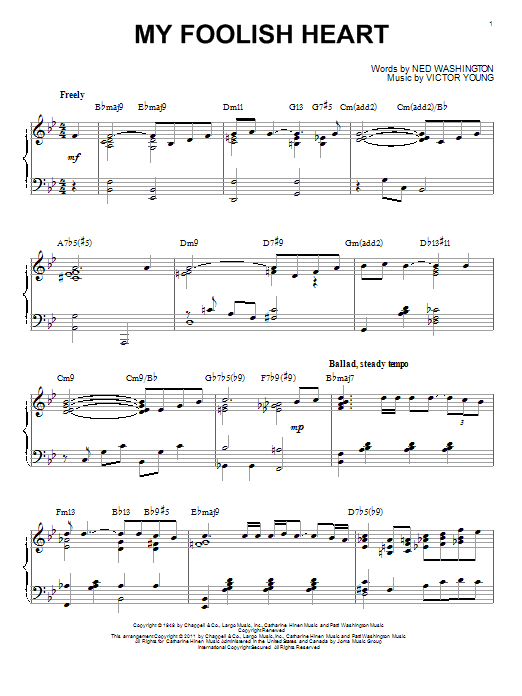 Download Bill Evans My Foolish Heart [Jazz version] (arr. B Sheet Music