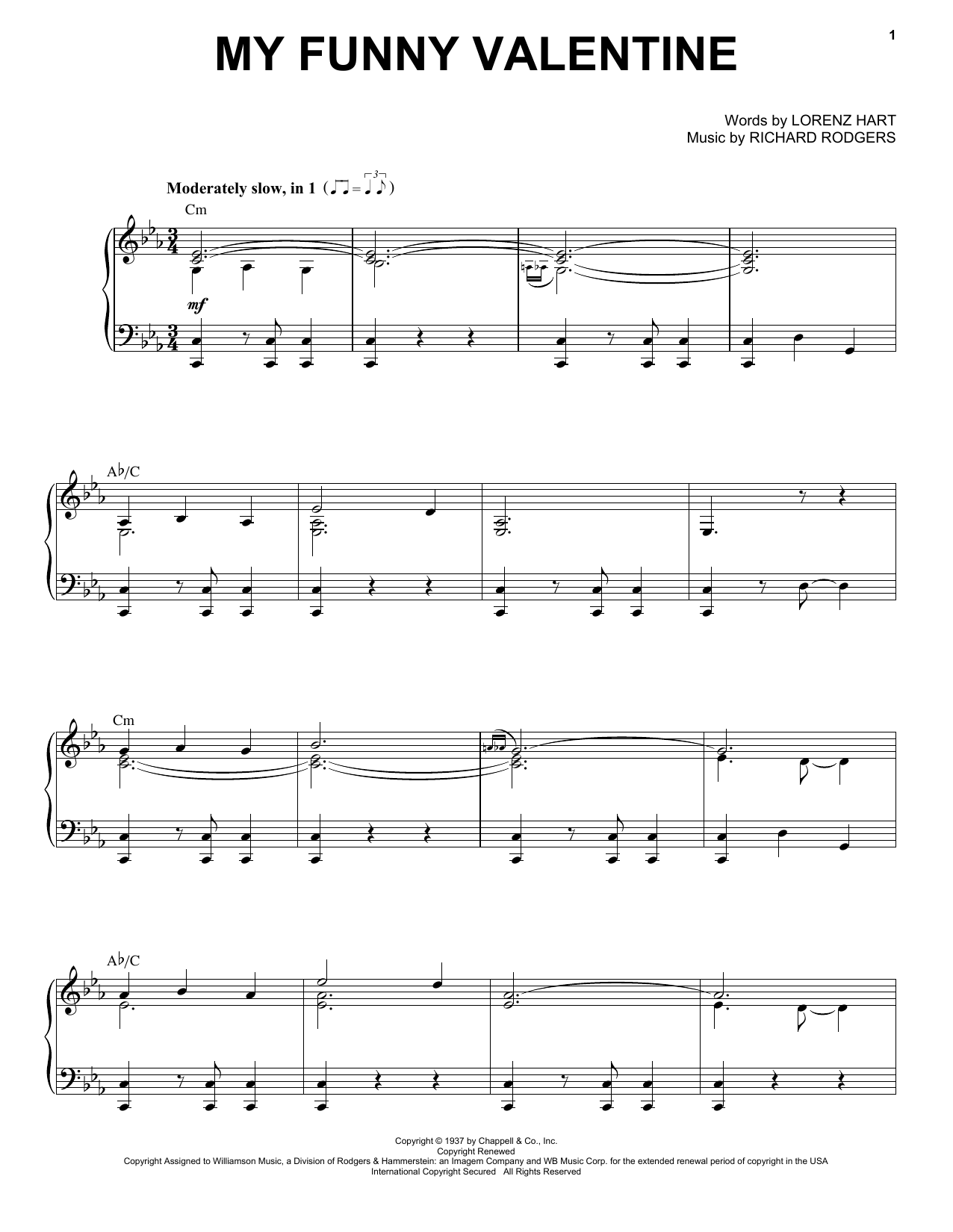 Download Michael Buble My Funny Valentine Sheet Music