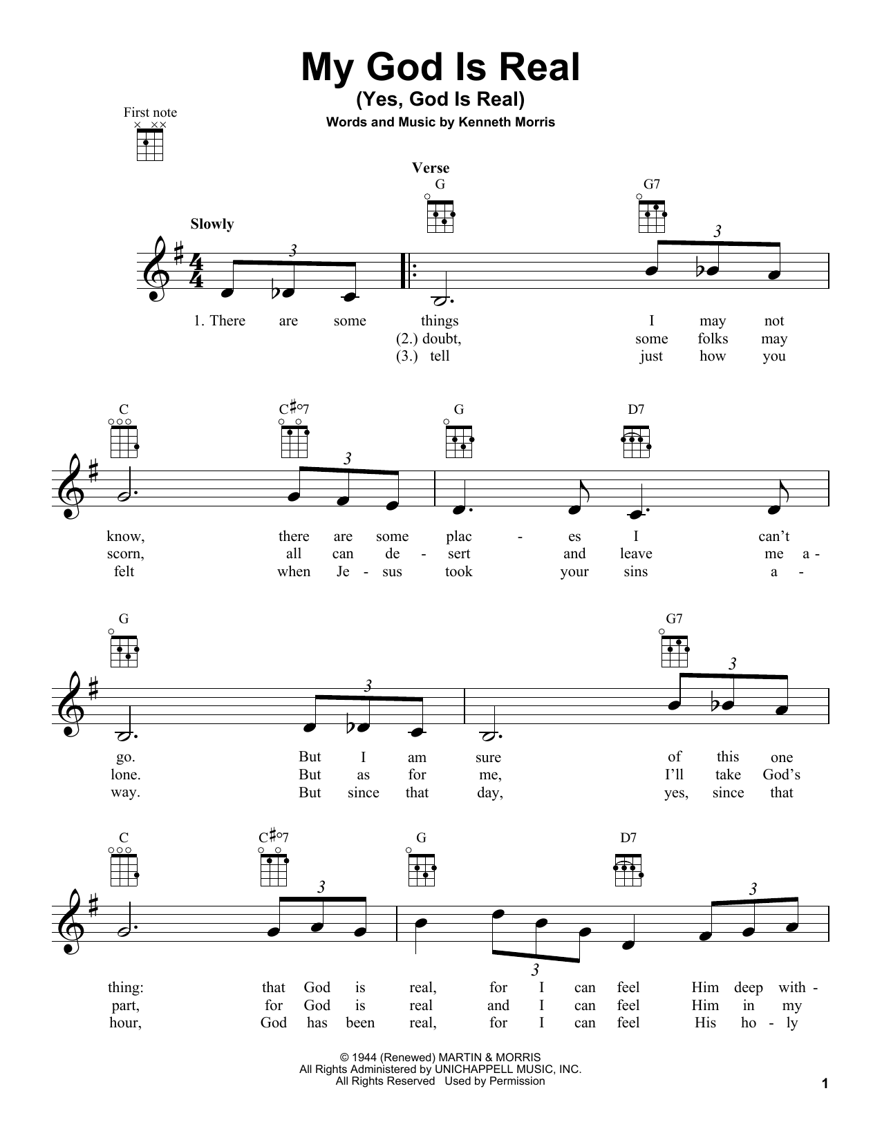 Kenneth Morris My God Is Real (Yes, God Is Real) sheet music notes printable PDF score
