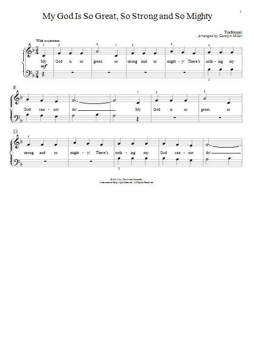 Download Carolyn Miller My God Is So Great, So Strong And So Mi Sheet Music