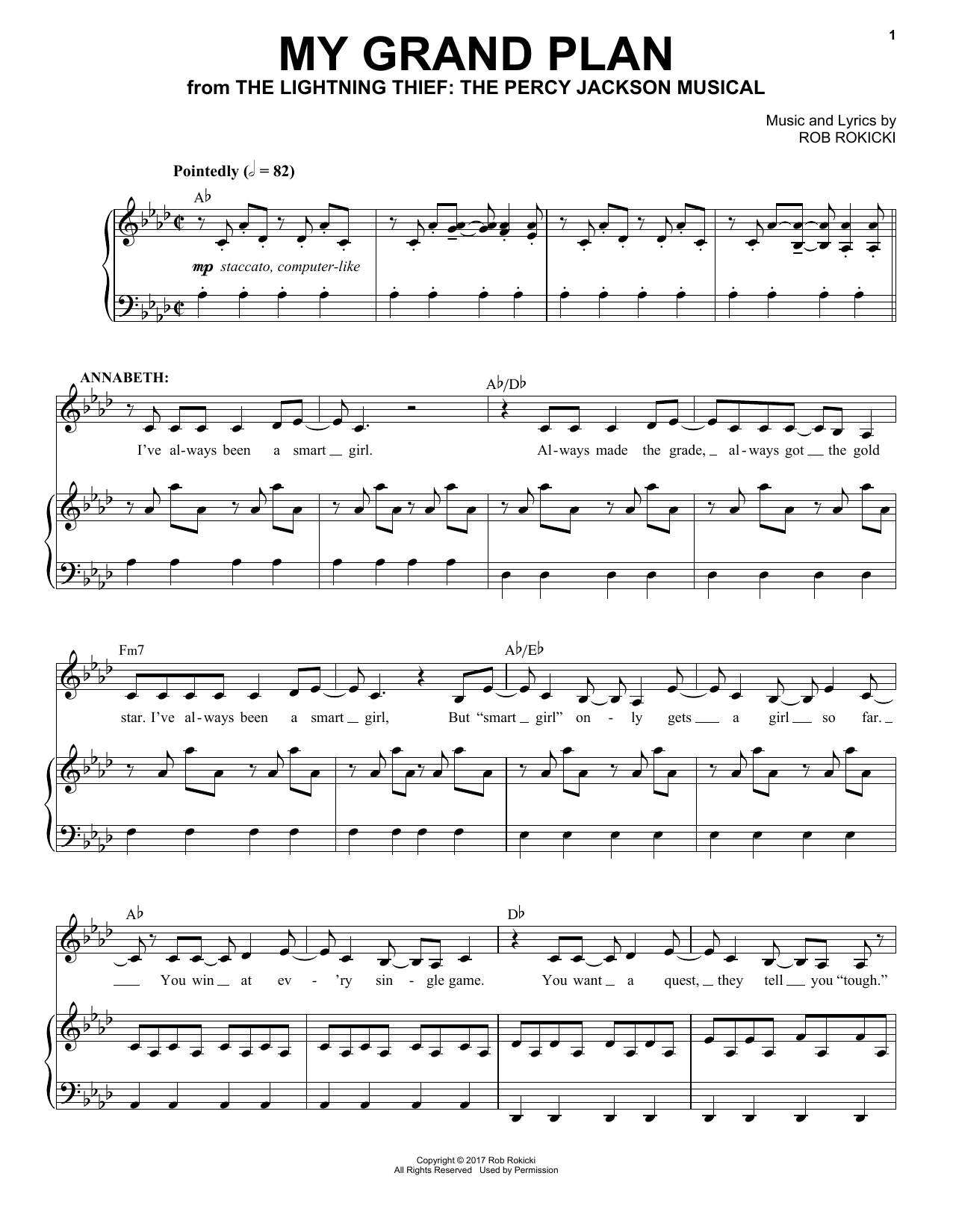 Download Rob Rokicki My Grand Plan (from The Lightning Thief Sheet Music