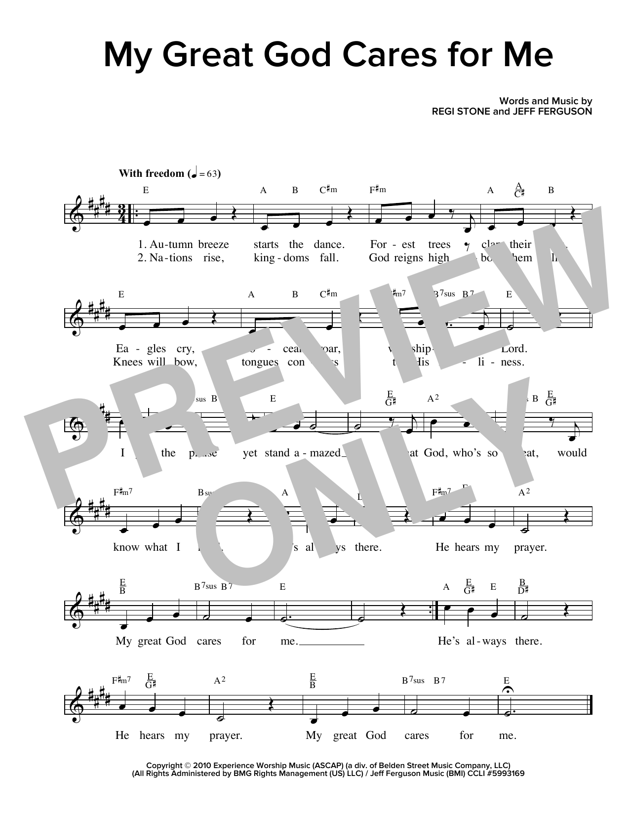 Download Regi Stone My Great God Cares For Me Sheet Music