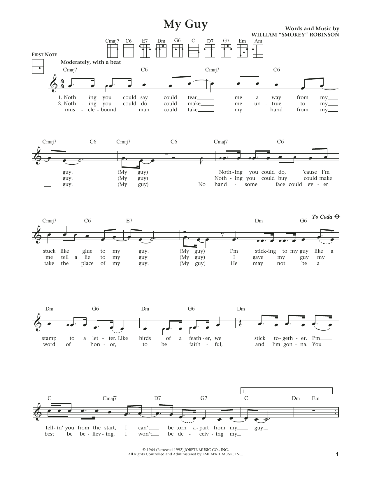 Download Mary Wells My Guy (from The Daily Ukulele) (arr. L Sheet Music