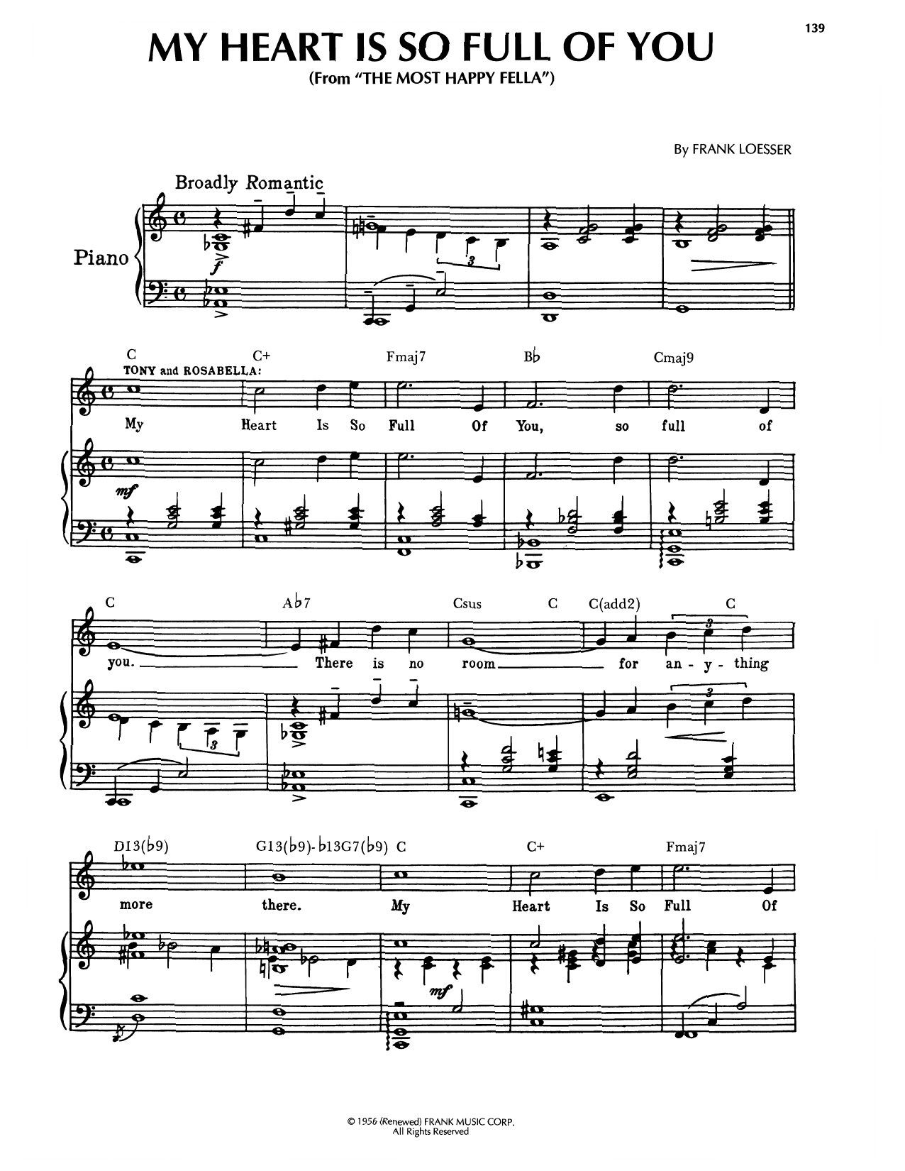 Download Frank Loesser My Heart Is So Full Of You (from The Mo Sheet Music