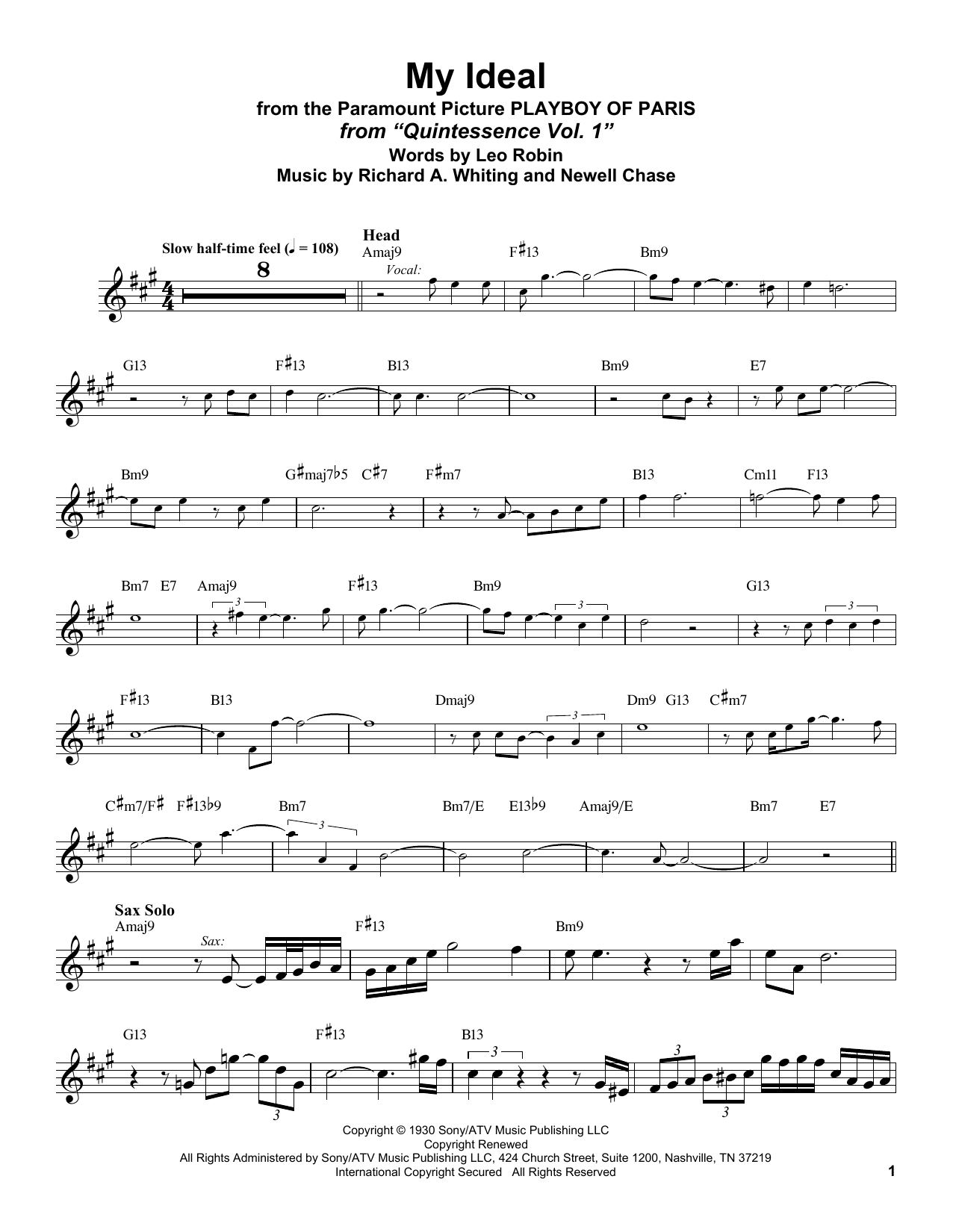 Download Stan Getz My Ideal (from Playboy of Paris) Sheet Music