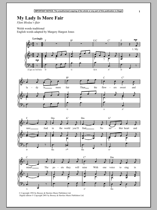 Download Anonymous My Lady Is More Fair Sheet Music