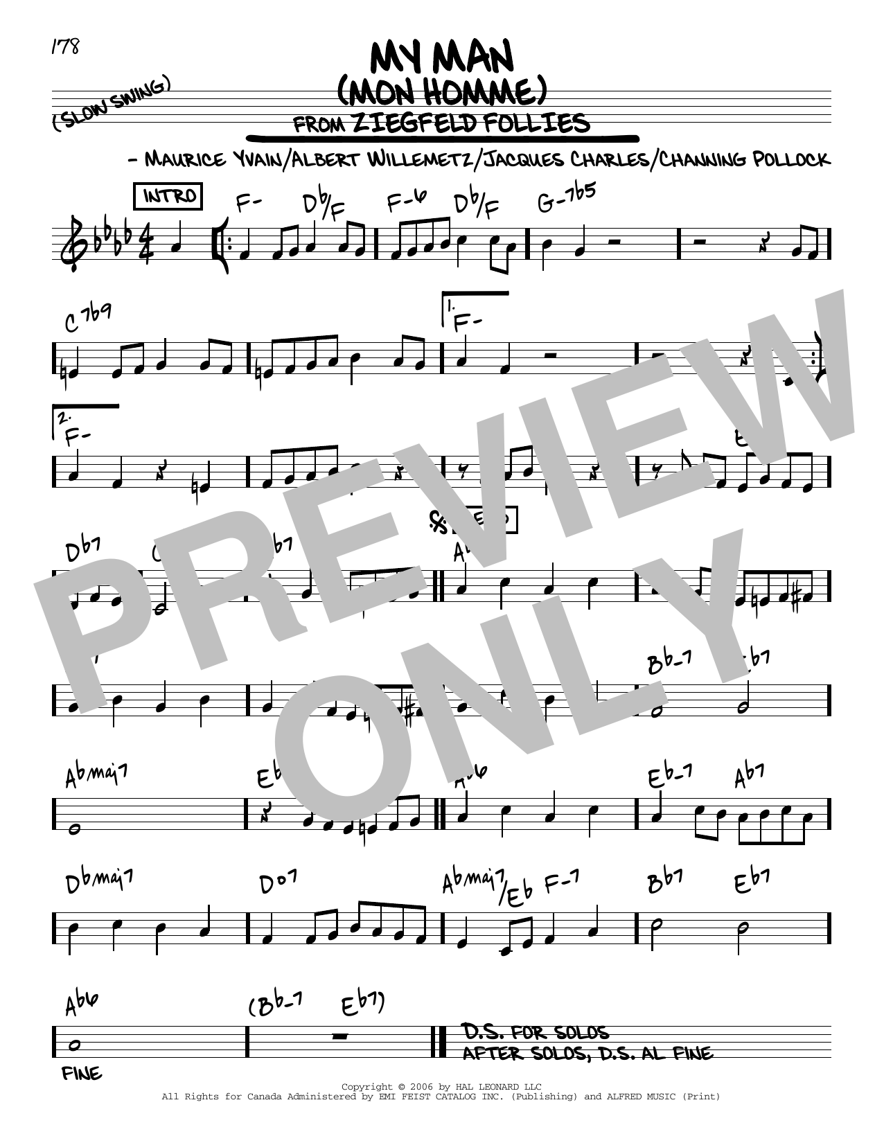 Download Channing Pollock My Man (Mon Homme) Sheet Music