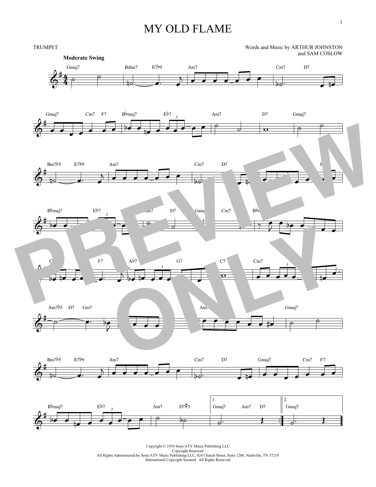 Download Sam Coslow My Old Flame Sheet Music