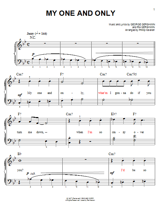 Download Phillip Keveren My One And Only Sheet Music