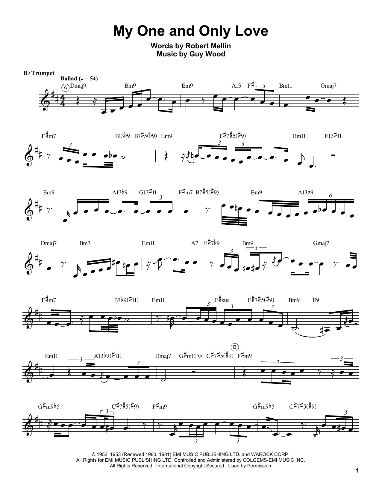 Download Chris Botti My One And Only Love Sheet Music