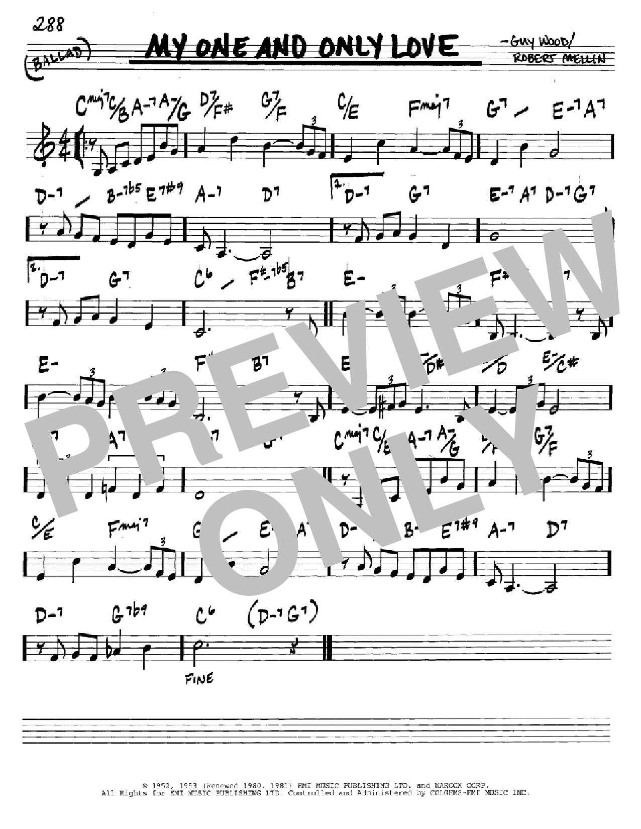 Download Robert Mellin My One And Only Love Sheet Music