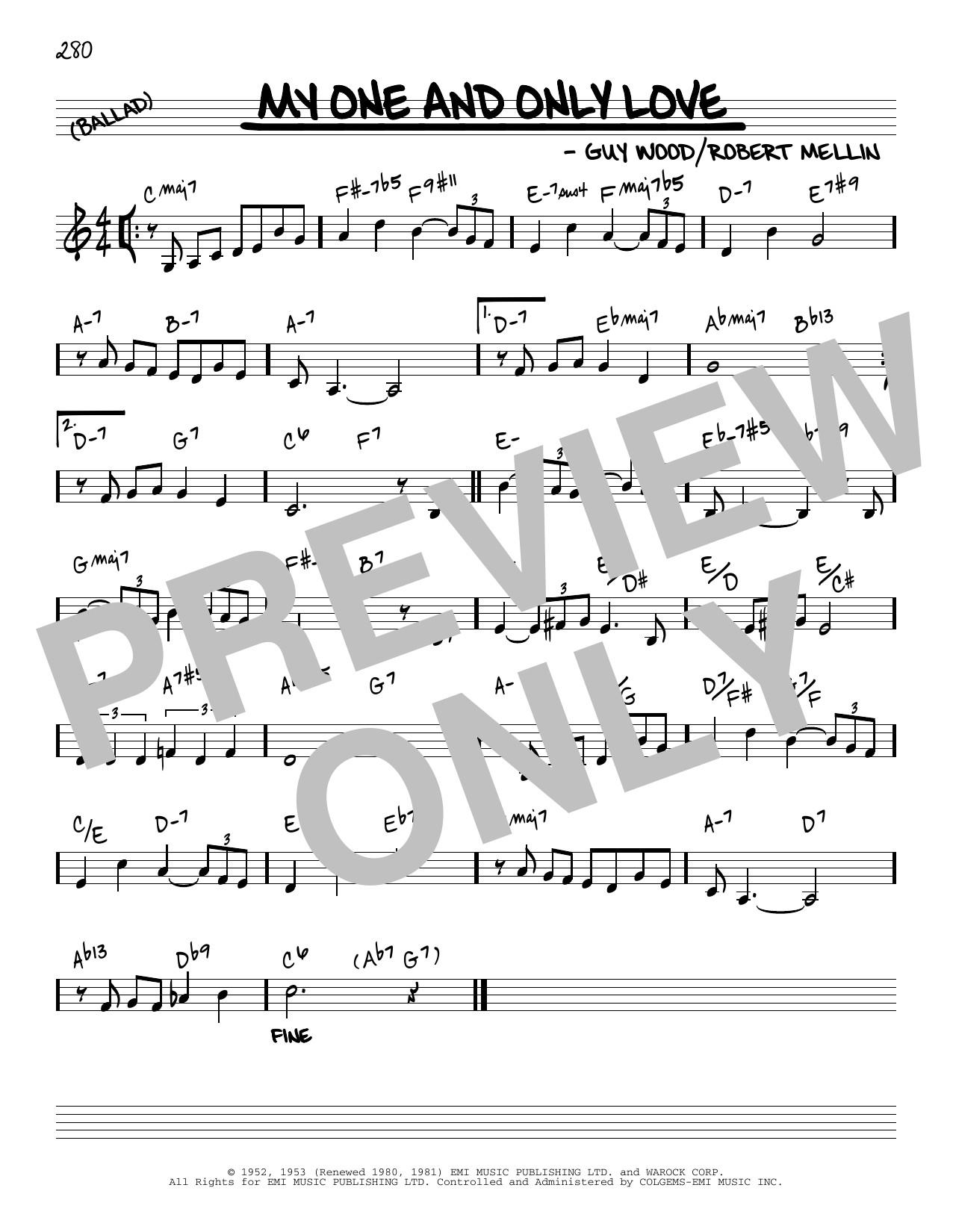Download Robert Mellin My One And Only Love [Reharmonized vers Sheet Music