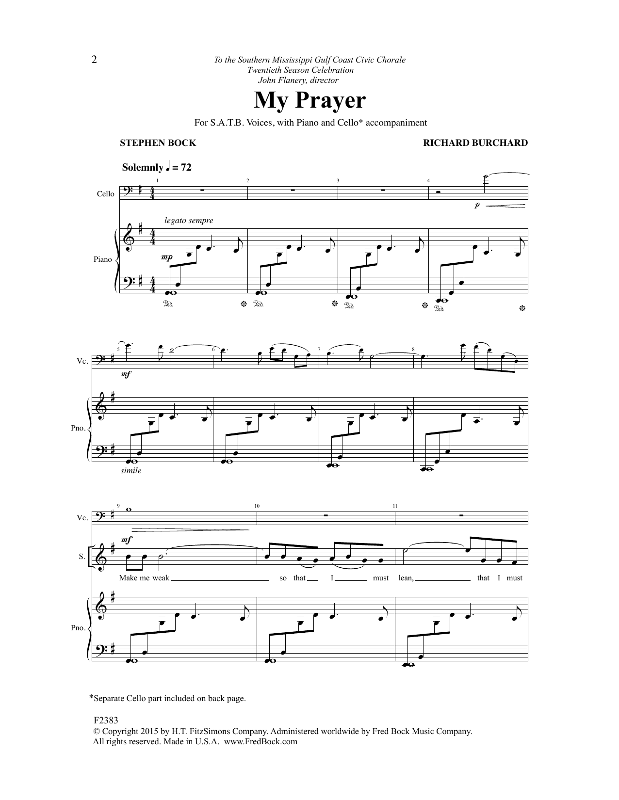 Download Richard Burchard My Prayer Sheet Music