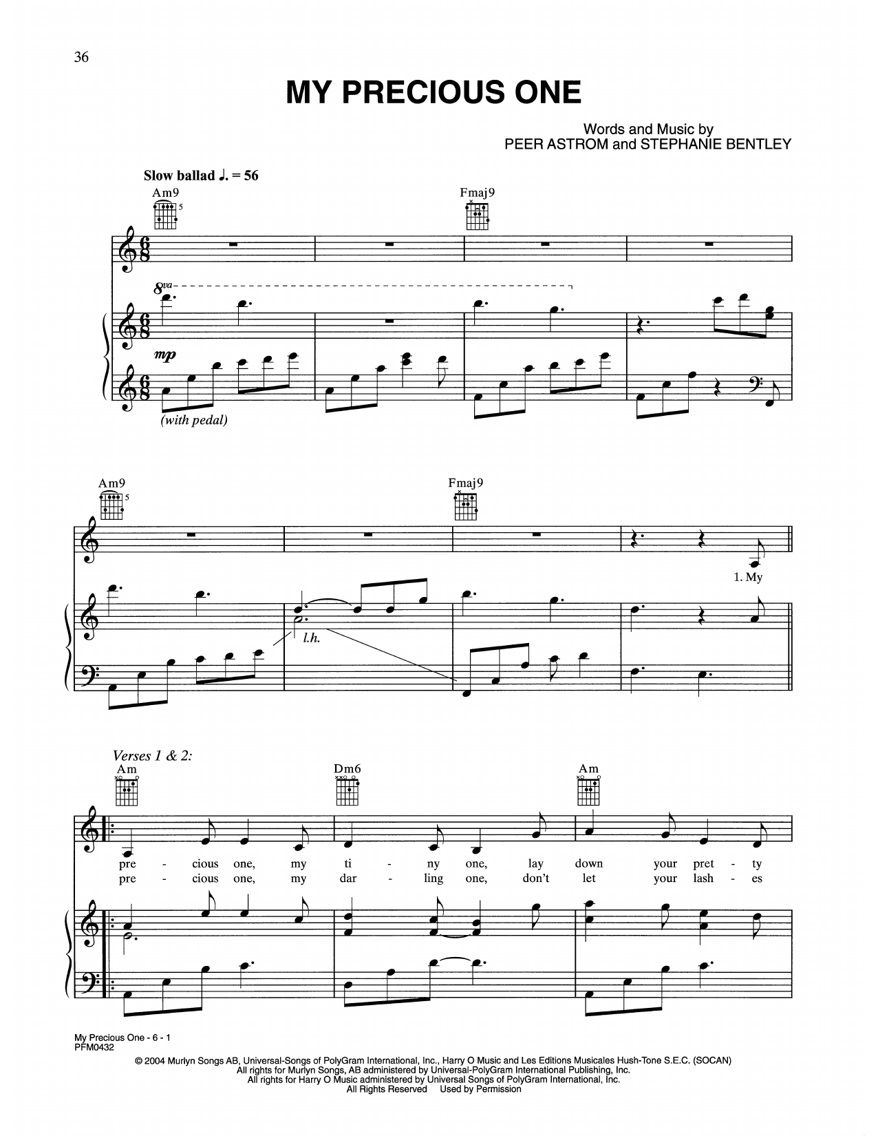 Download Celine Dion My Precious One Sheet Music