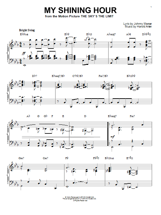 Download Johnny Mercer My Shining Hour [Jazz version] (arr. Br Sheet Music