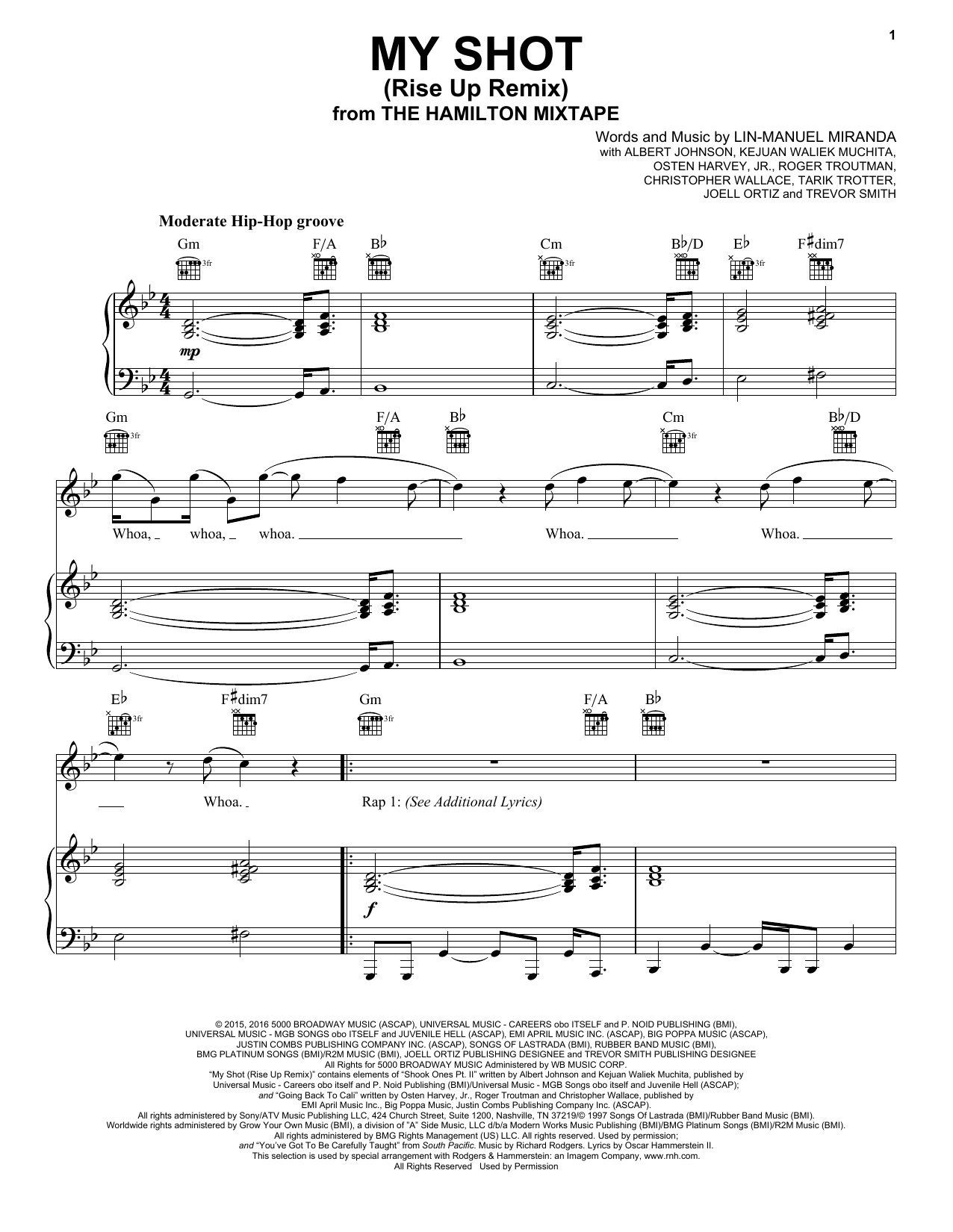 Download The Roots, Busta Rhymes, Joell Ortiz My Shot (Rise Up Remix) Sheet Music