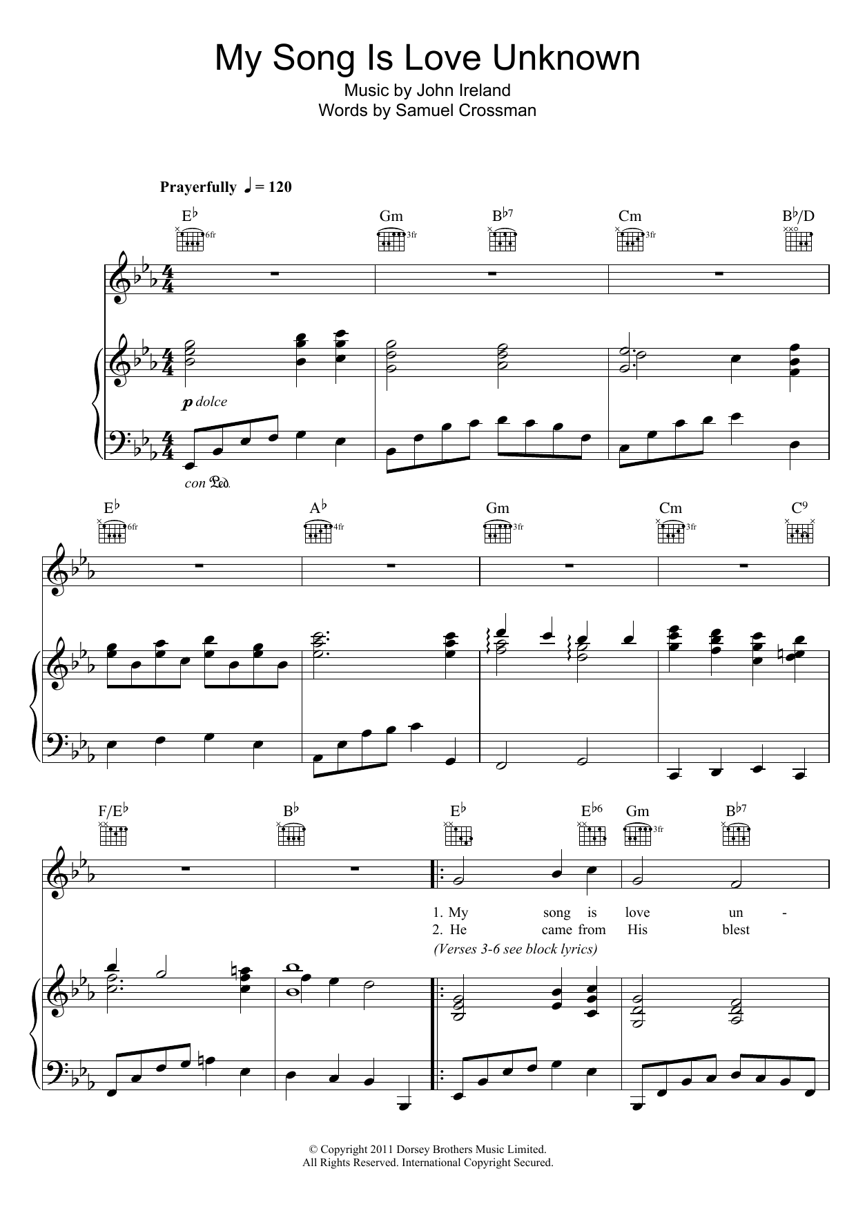 Download John Ireland My Song Is Love Unknown Sheet Music