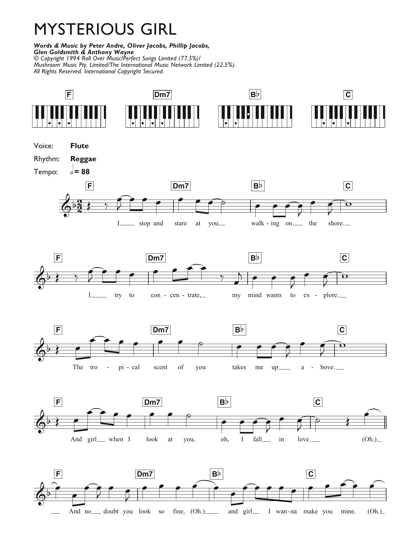 Download Peter Andre Mysterious Girl Sheet Music