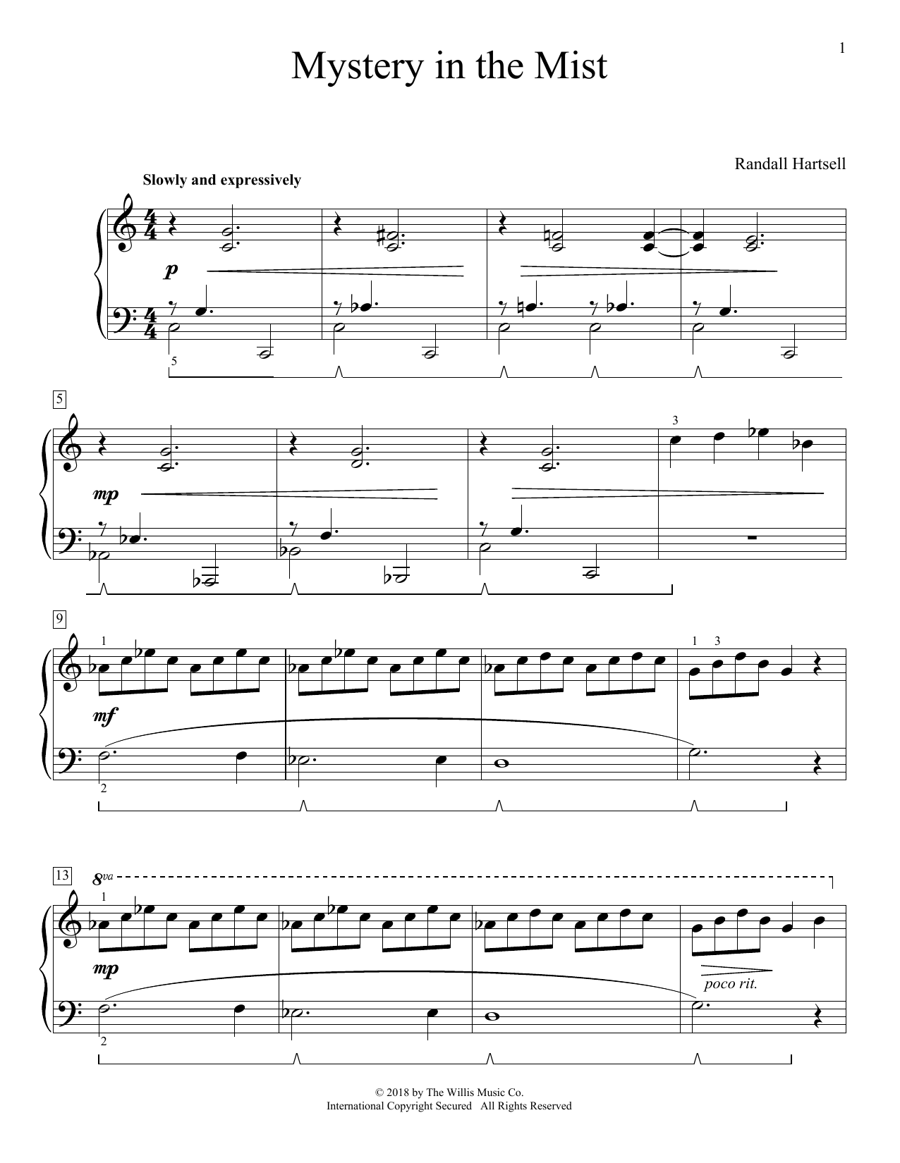 Download Randall Hartsell Mystery In The Mist Sheet Music