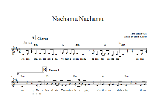 Download Steve Klaper Nachamu Nachamu Sheet Music