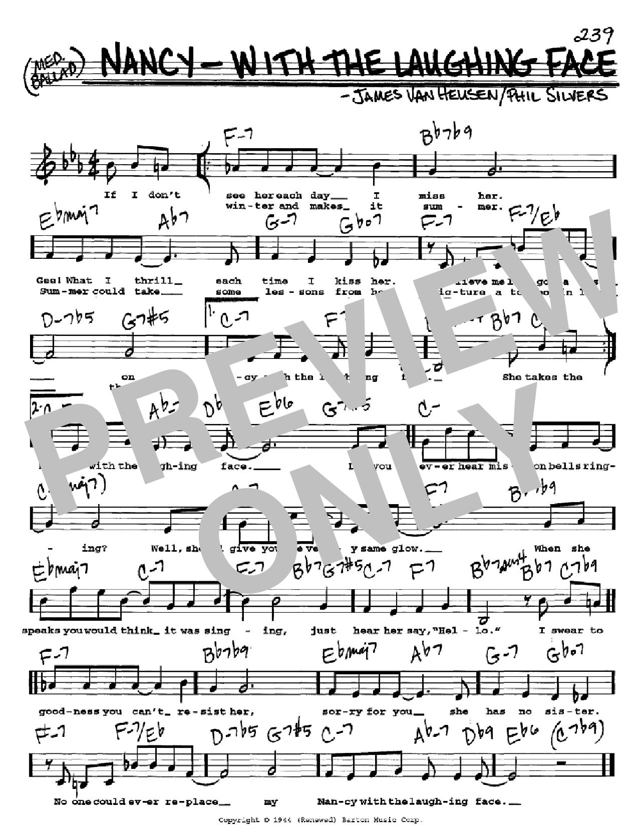 Download Phil Silvers Nancy - With The Laughing Face Sheet Music