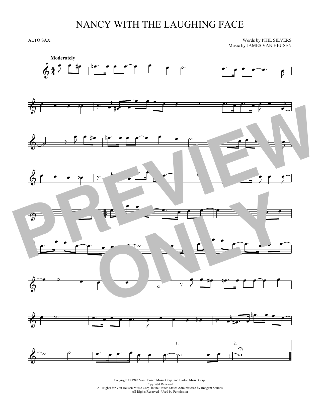 Frank Sinatra Nancy With The Laughing Face sheet music notes printable PDF score