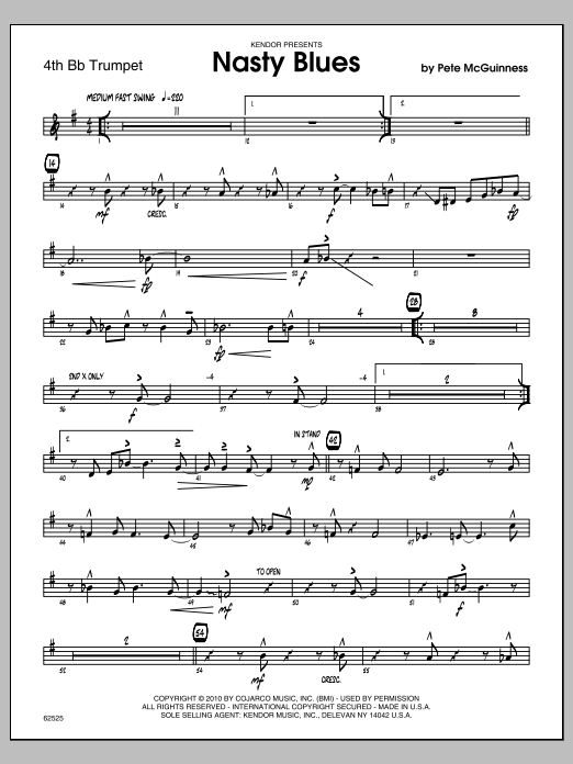 Download McGuinness Nasty Blues - 4th Bb Trumpet Sheet Music