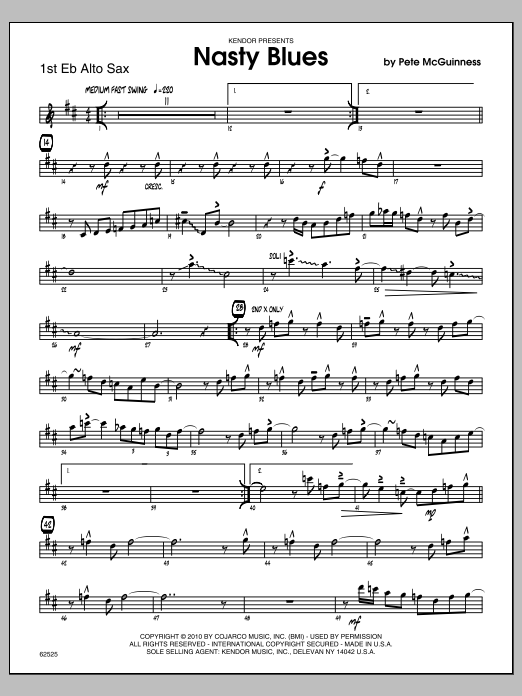 Download McGuinness Nasty Blues - Alto Sax 1 Sheet Music