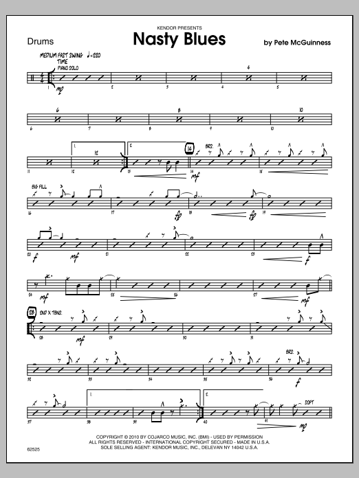 Download McGuinness Nasty Blues - Drums Sheet Music