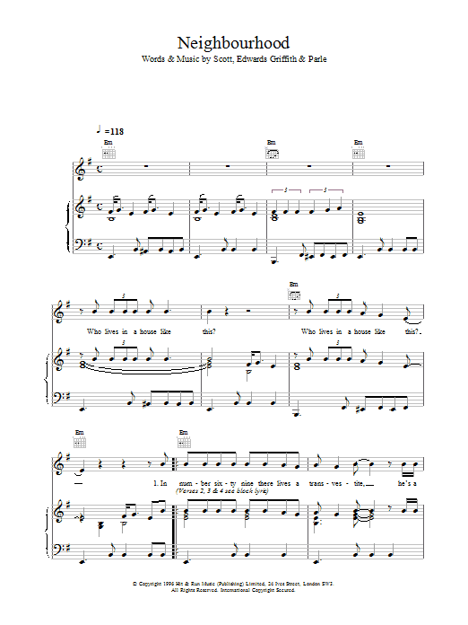 Space Neighbourhood sheet music notes printable PDF score