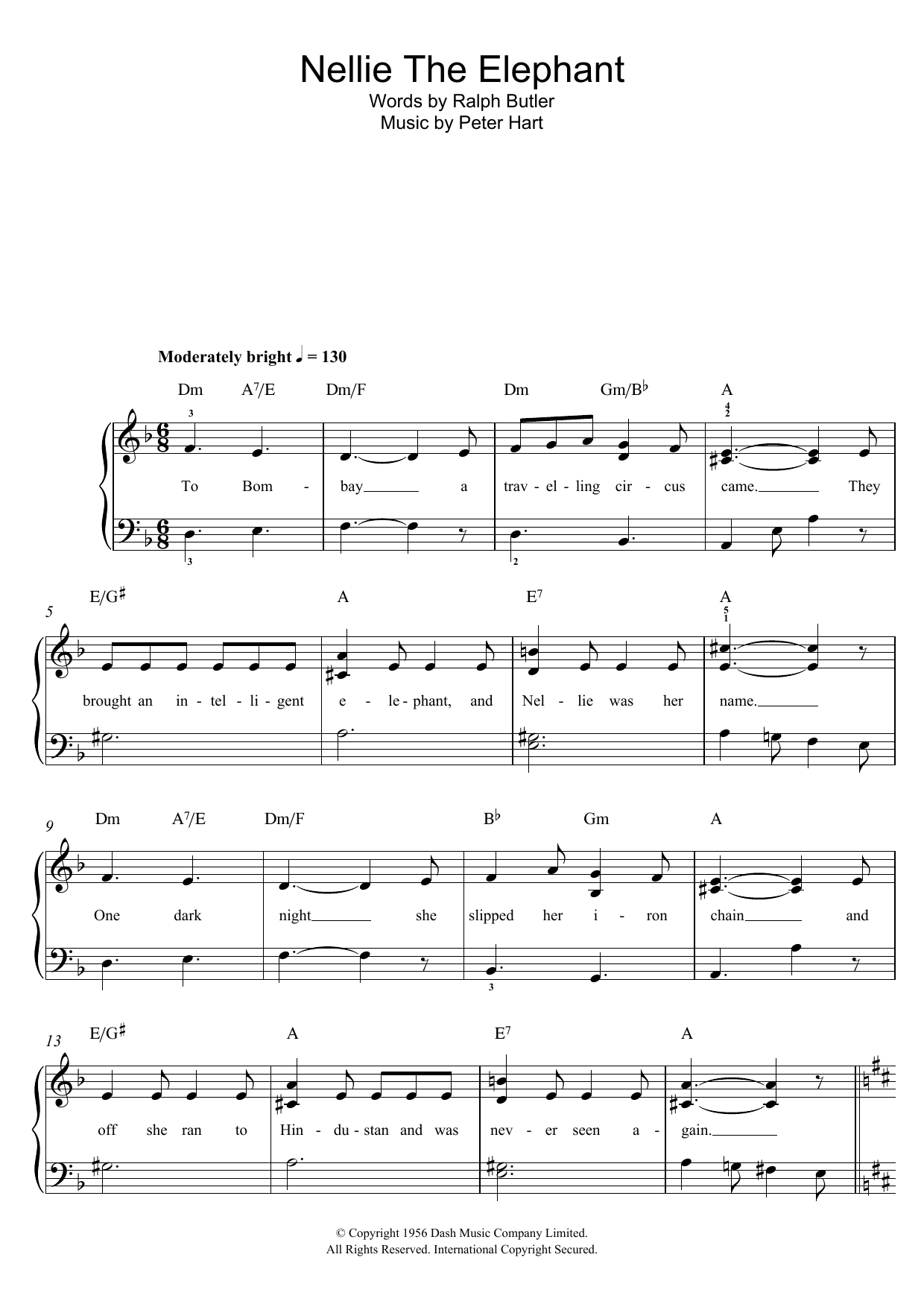 Download Peter Hart Nellie The Elephant Sheet Music