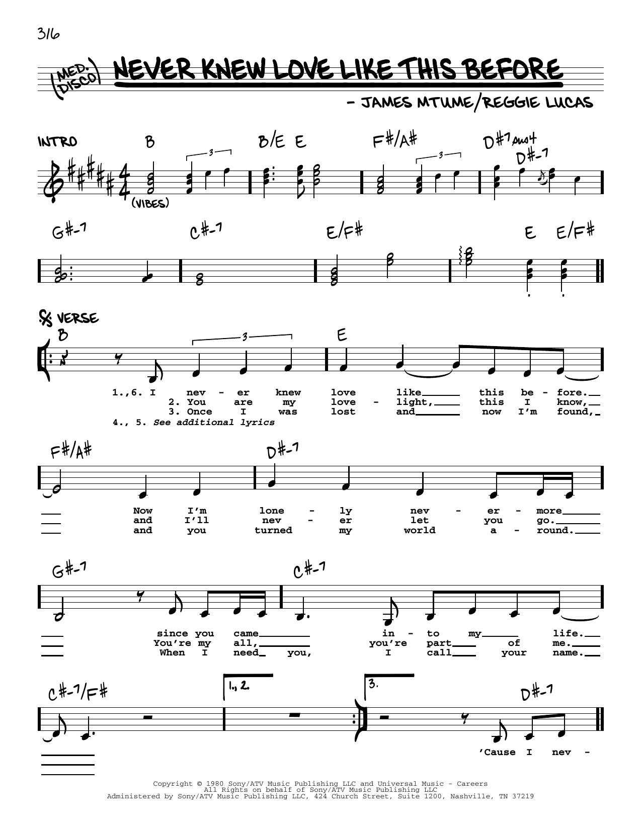 Download Stephanie Mills Never Knew Love Like This Before Sheet Music