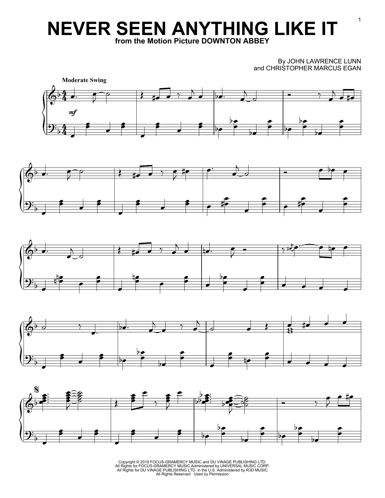 Download John Lunn Never Seen Anything Like It (from the M Sheet Music