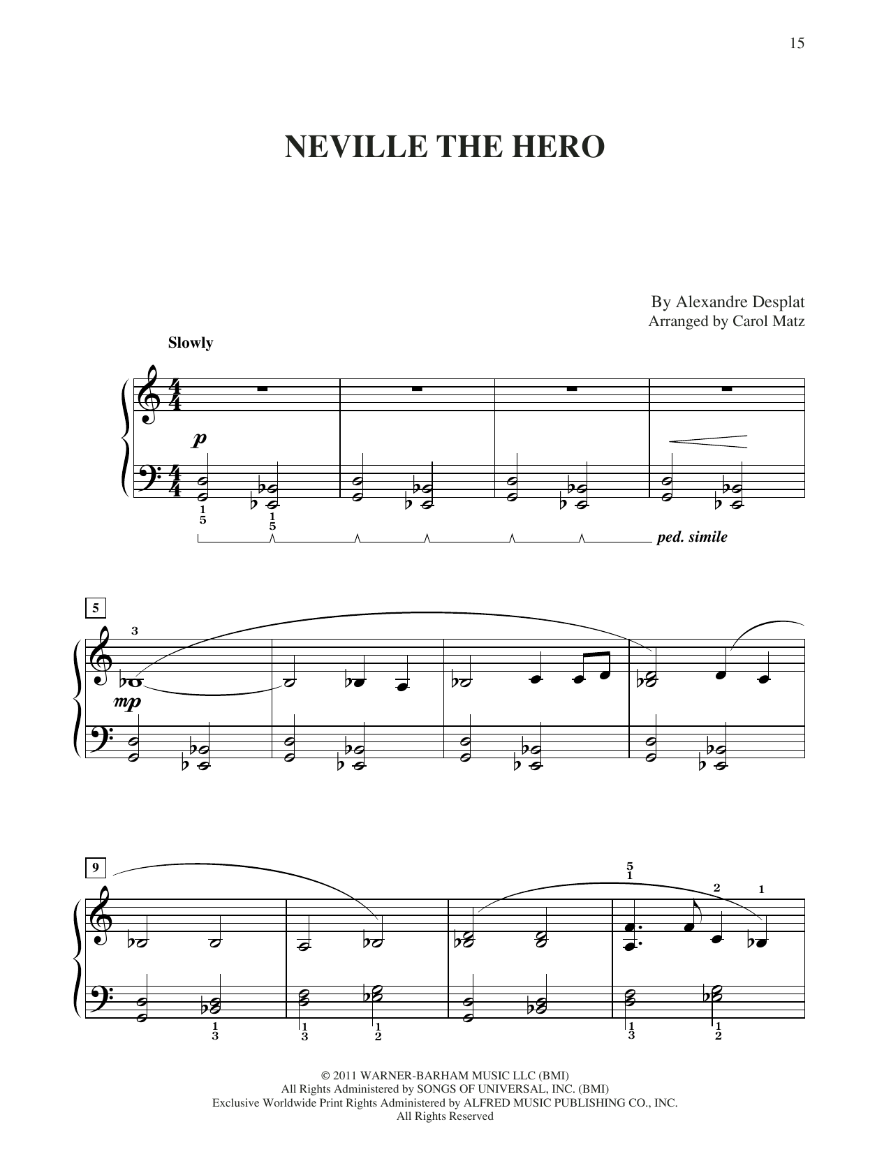 Download Alexandre Desplat Neville The Hero (from Harry Potter) (a Sheet Music