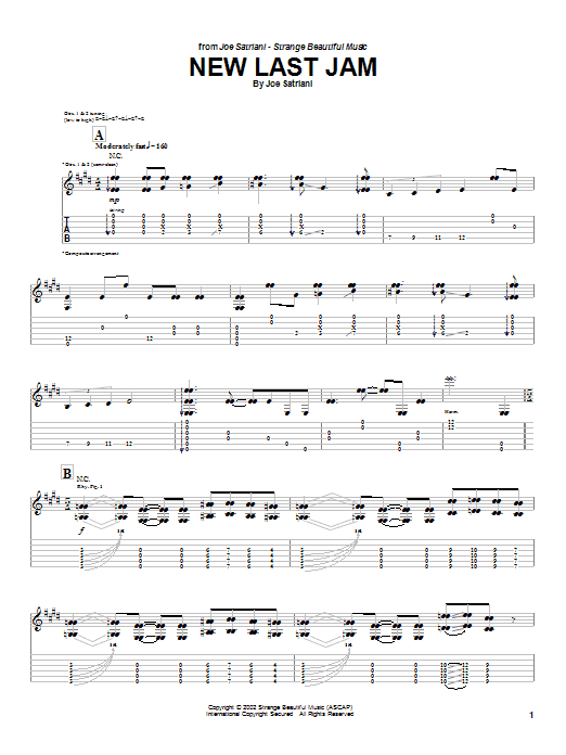 Download Joe Satriani New Last Jam Sheet Music