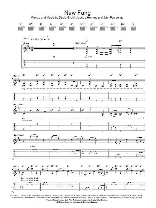 Download Them Crooked Vultures New Fang Sheet Music