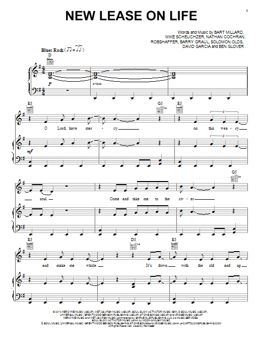 Download MercyMe New Lease On Life Sheet Music