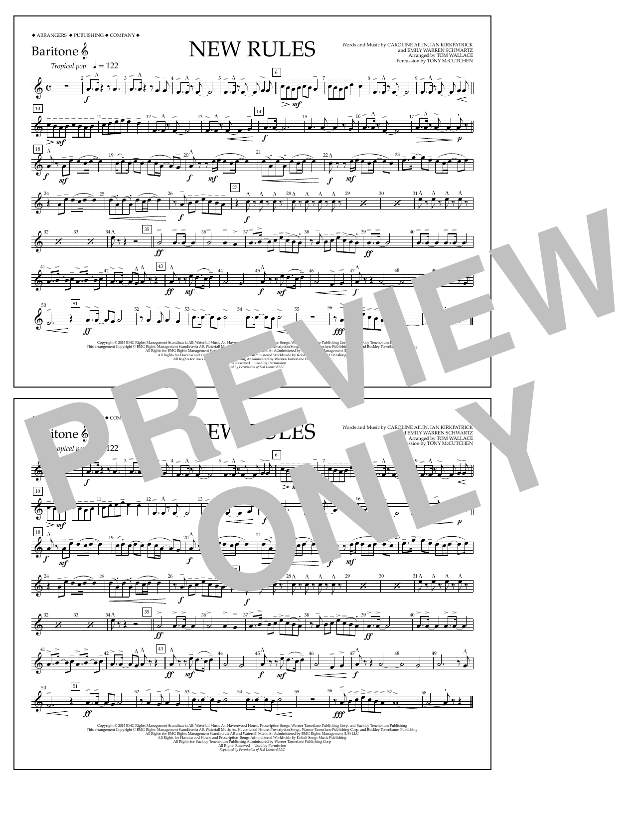 Download Tom Wallace New Rules - Baritone T.C. Sheet Music