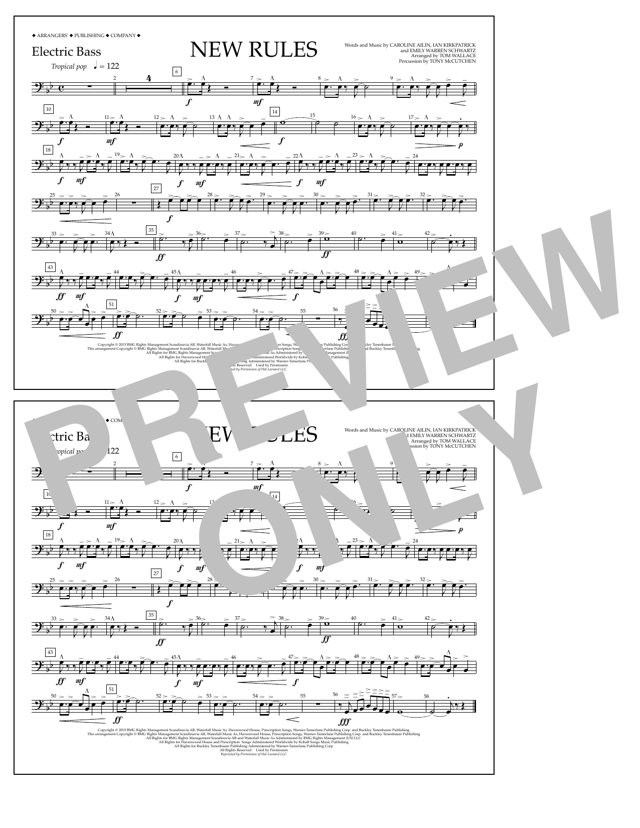 Download Tom Wallace New Rules - Electric Bass Sheet Music