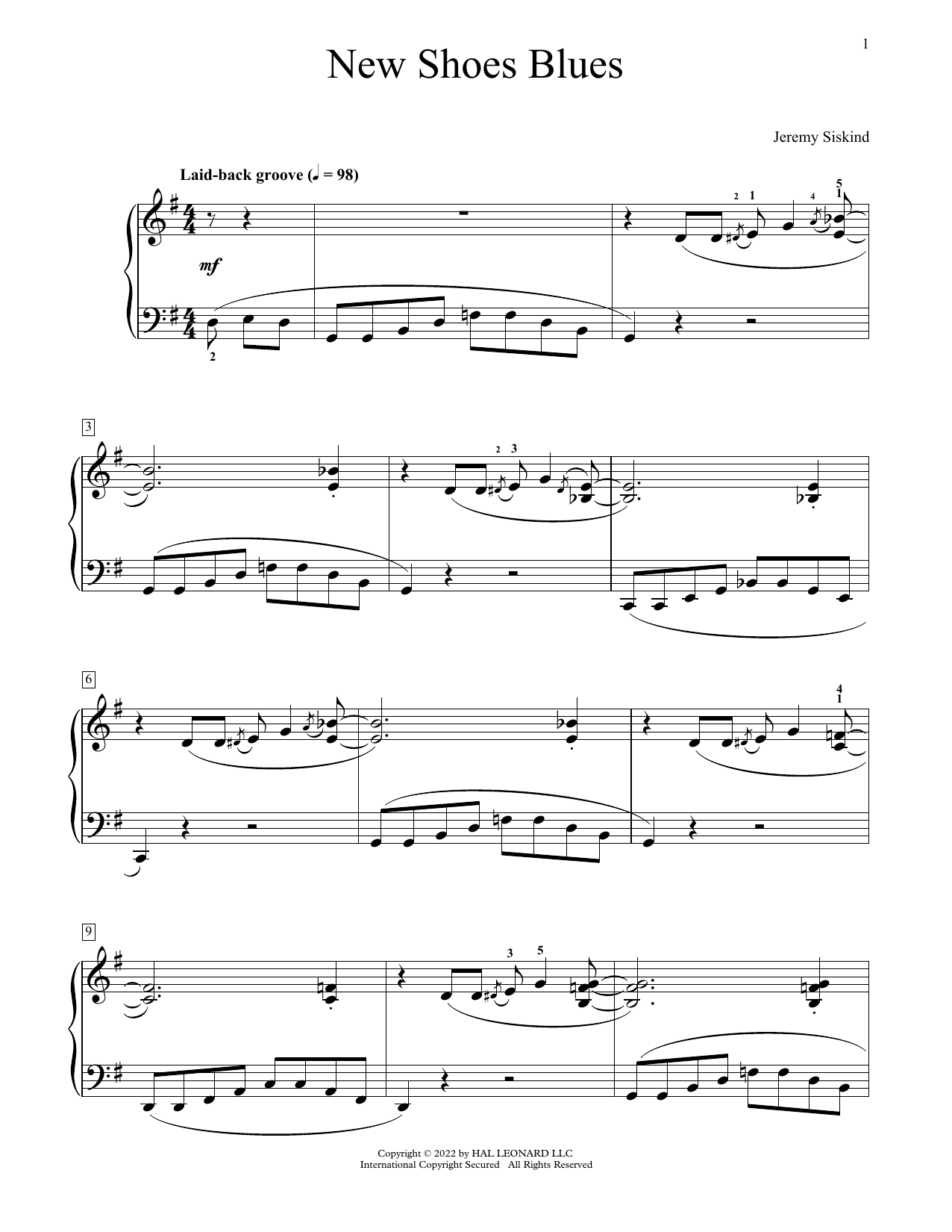 Download Jeremy Siskind New Shoes Blues Sheet Music