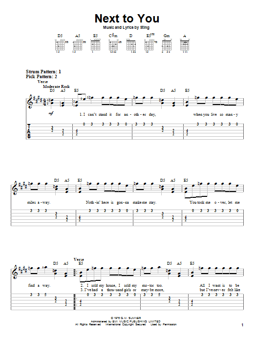 Download The Police Next To You Sheet Music