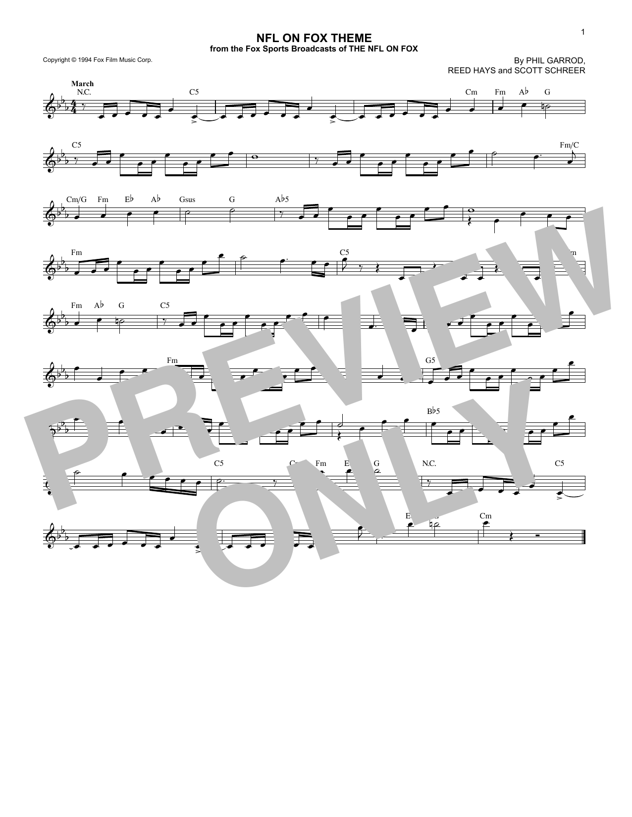Download Reed Hays NFL On Fox Theme Sheet Music