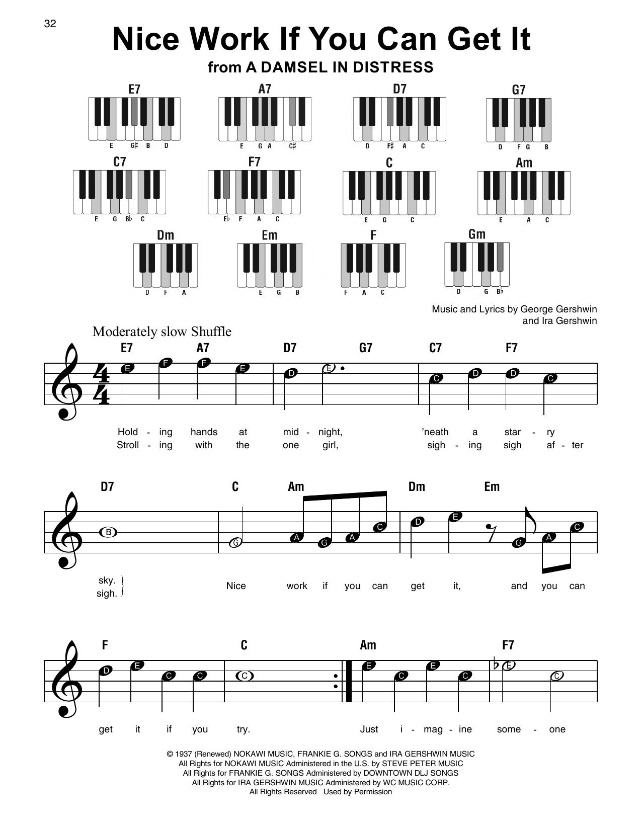 Download George Gershwin & Ira Gershwin Nice Work If You Can Get It (from A Dam Sheet Music