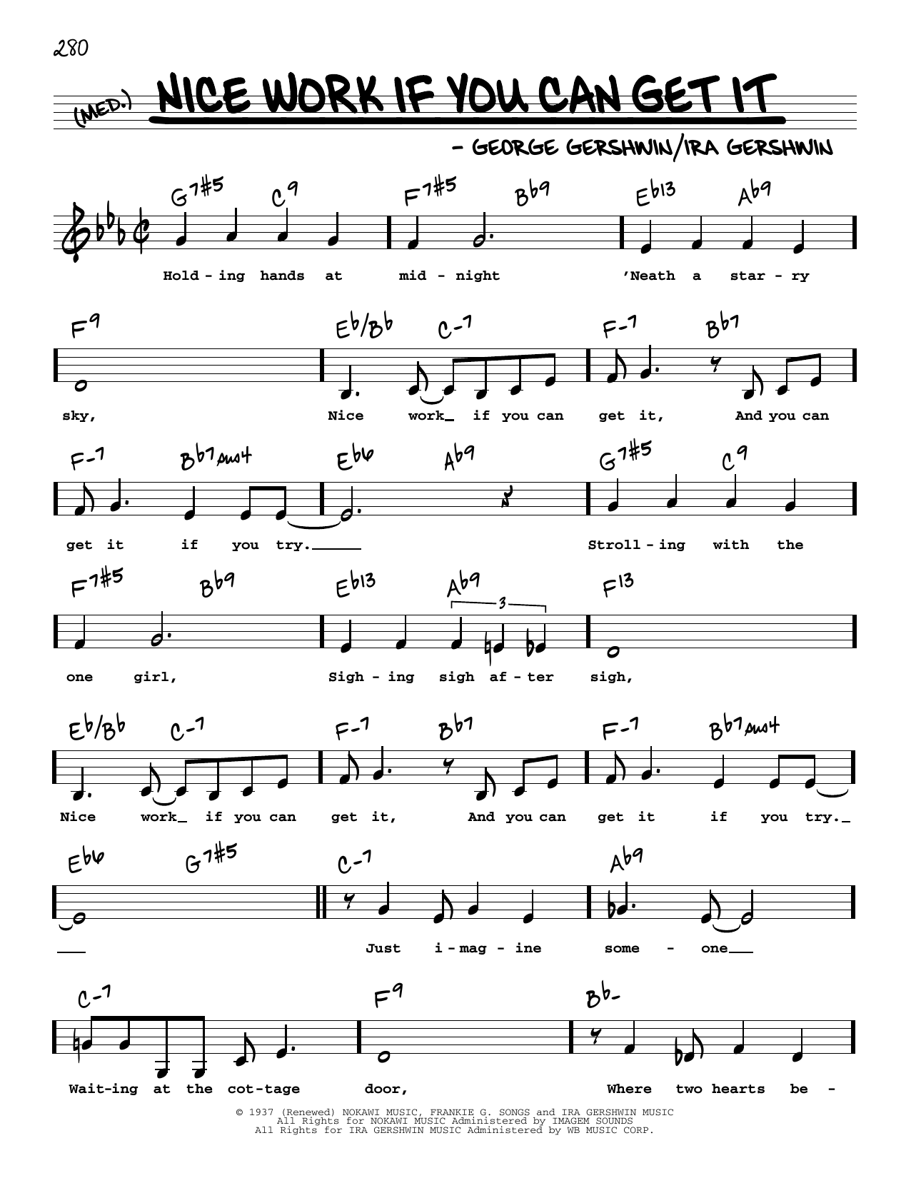Download George Gershwin Nice Work If You Can Get It (Low Voice) Sheet Music