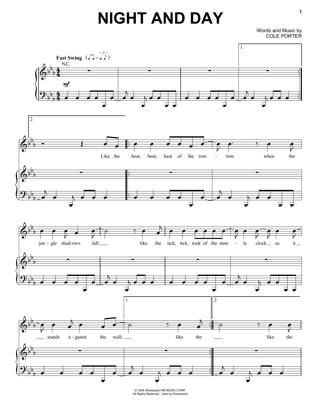 Download Tony Bennett Night And Day Sheet Music