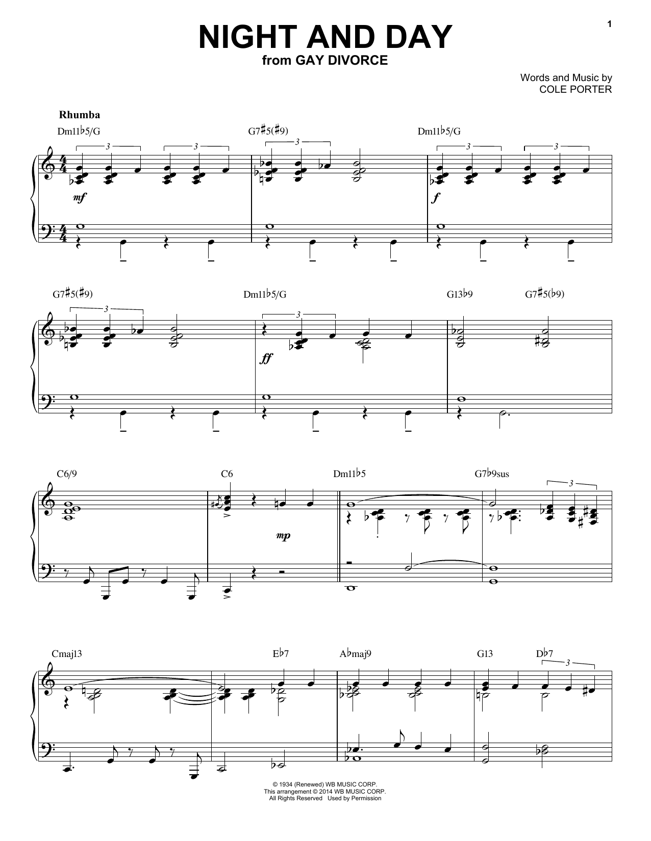 Download Cole Porter Night And Day [Jazz version] (arr. Bren Sheet Music
