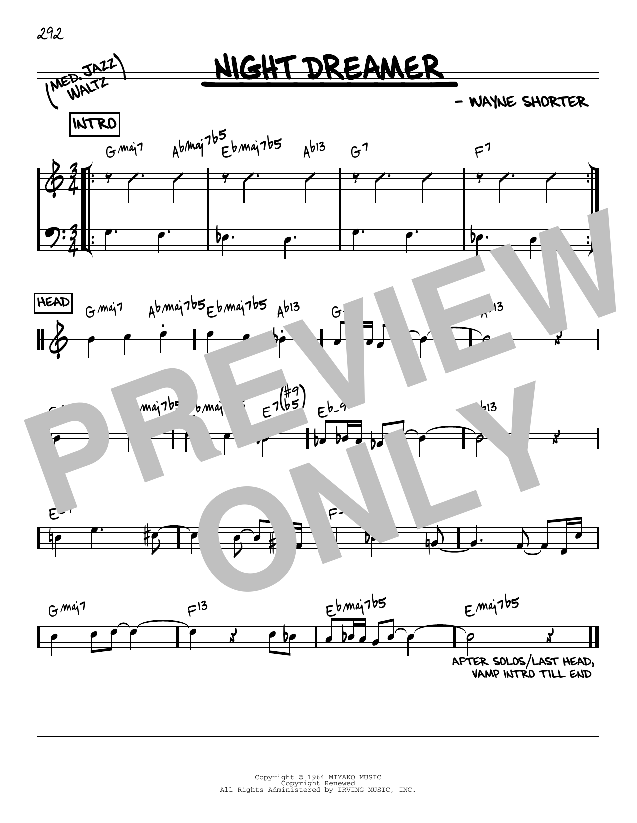 Download Wayne Shorter Night Dreamer [Reharmonized version] (a Sheet Music