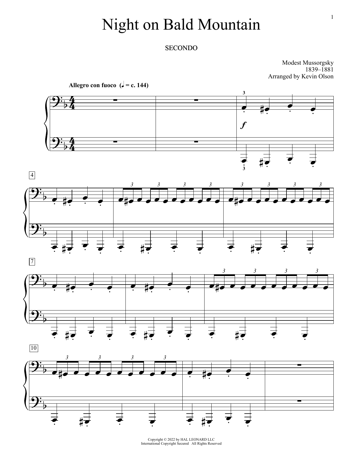 Download Modest Mussorgsky Night On Bald Mountain (arr. Kevin Olso Sheet Music