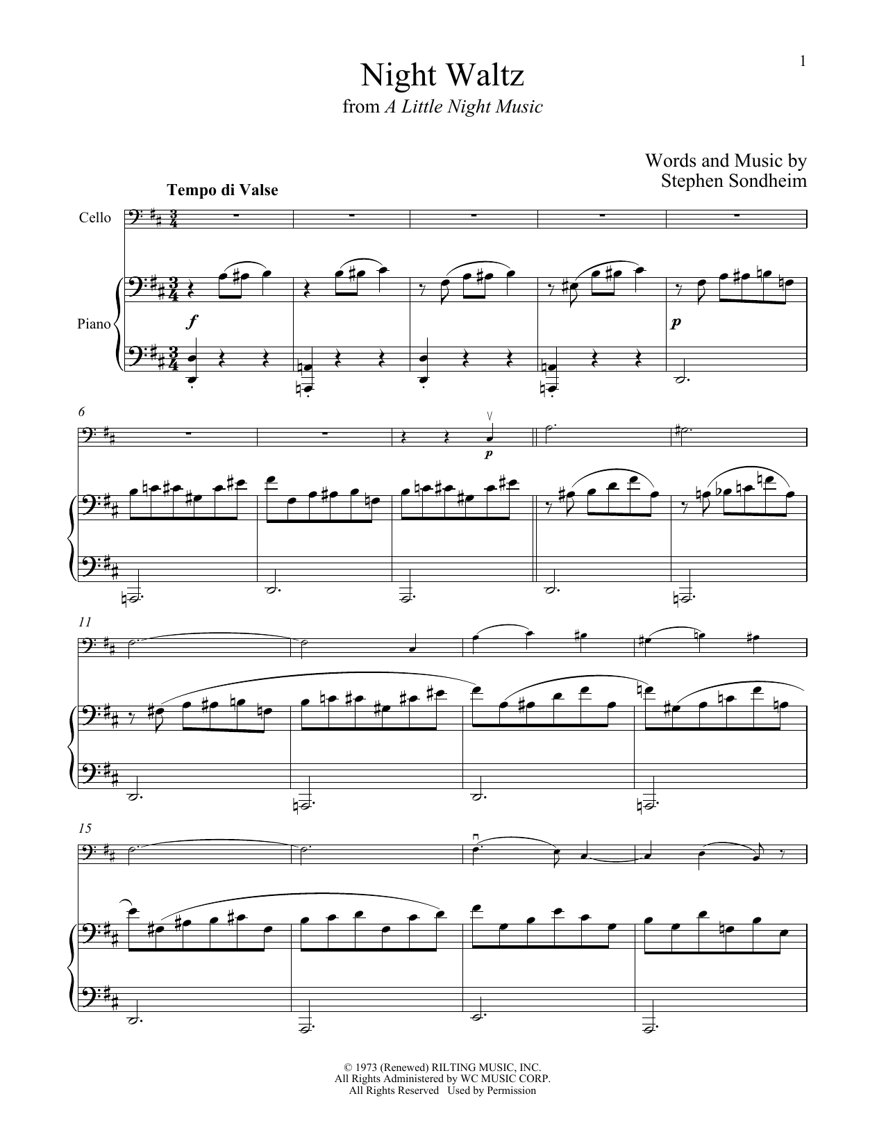 Download Stephen Sondheim Night Waltz (from A Little Night Music) Sheet Music