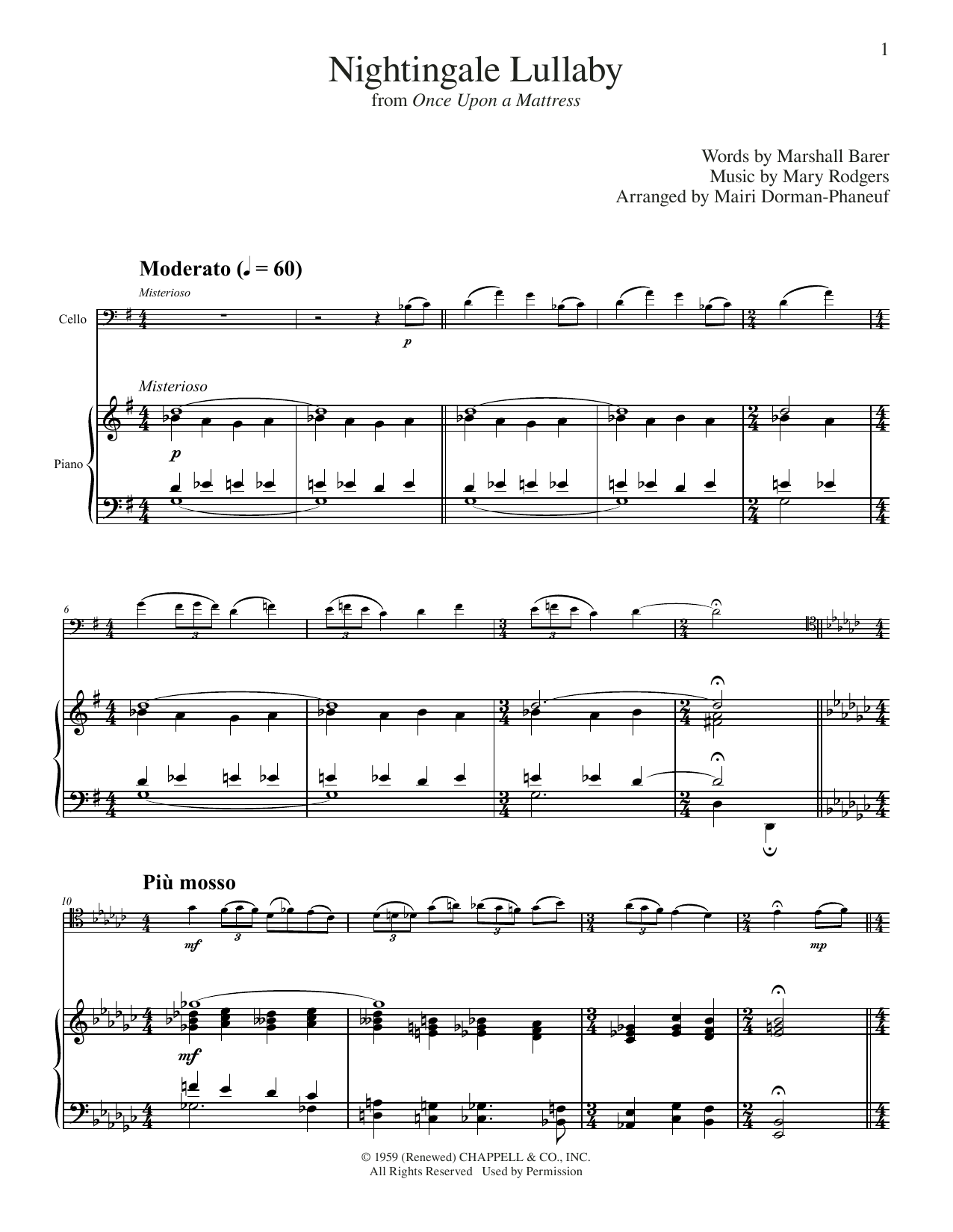 Download Mary Rodgers Nightingale Lullaby (from Once Upon A M Sheet Music